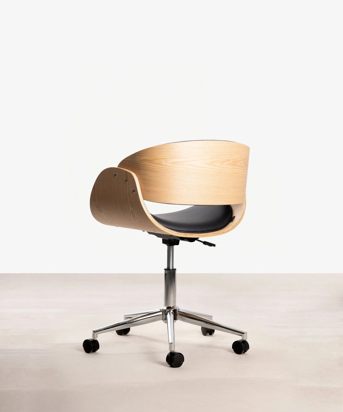 Chaise de Bureau en Similicuir et Bois Debbie