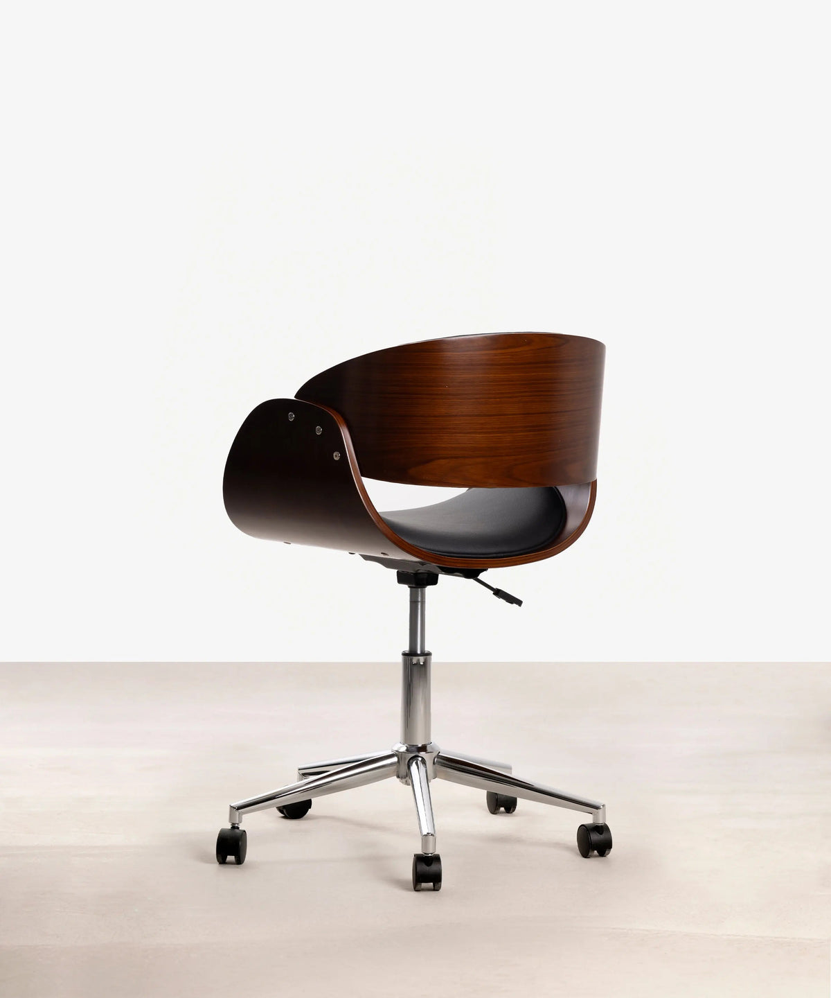 Chaise de Bureau en Similicuir et Bois Debbie