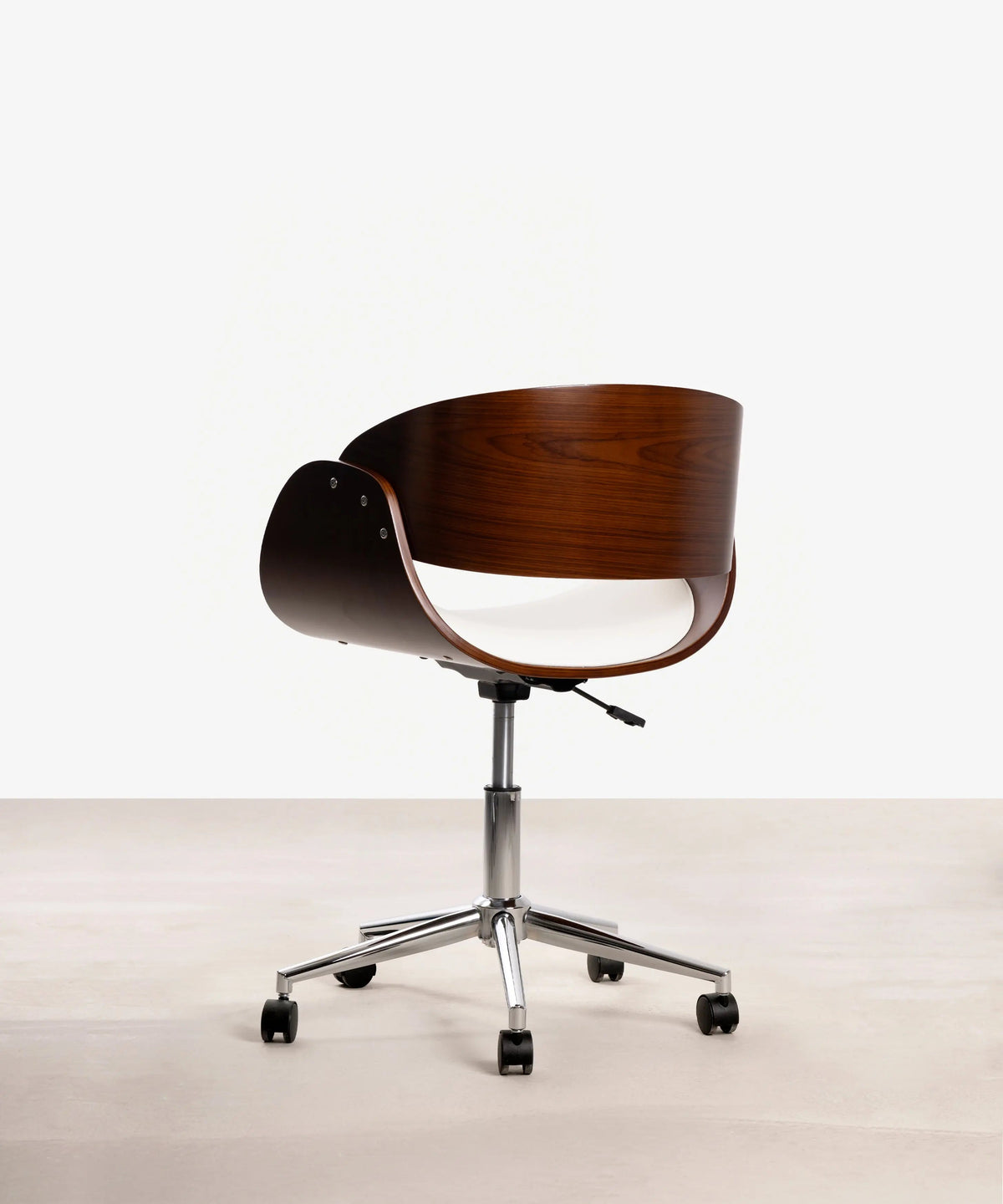 Chaise de Bureau en Similicuir et Bois Debbie