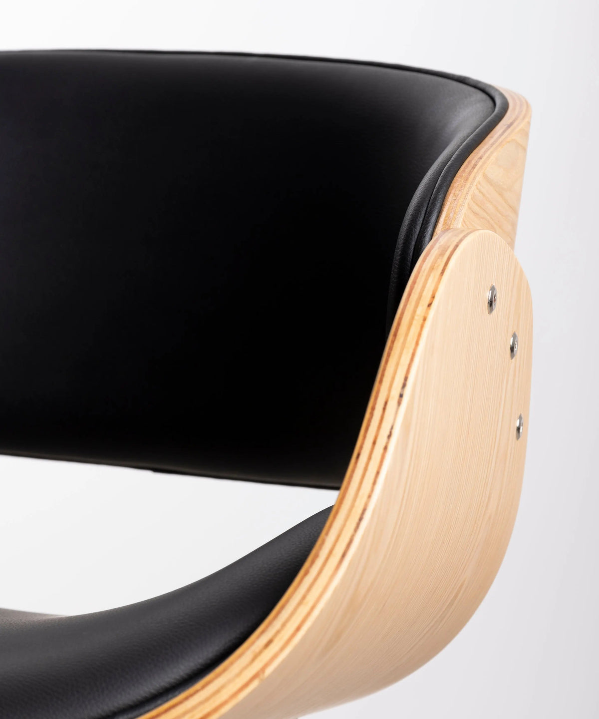Chaise de Bureau en Similicuir et Bois Debbie