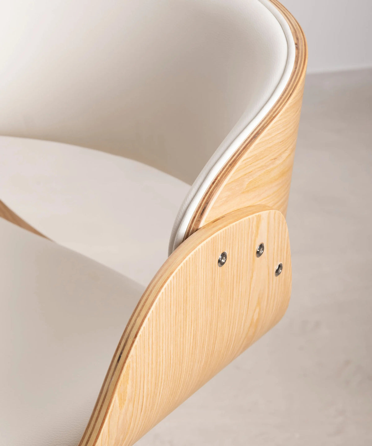 Chaise de Bureau en Similicuir et Bois Debbie