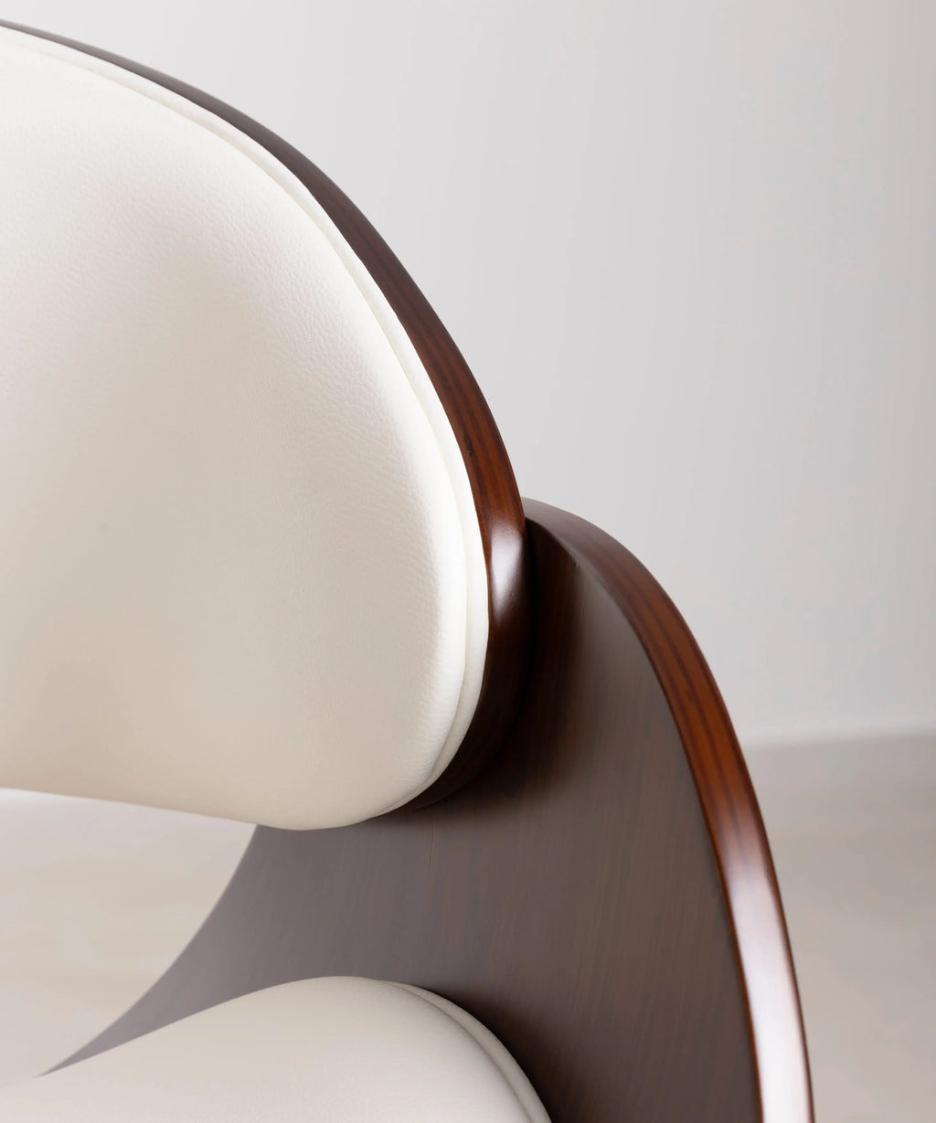 Chaise de Bureau en Similicuir et Bois Debbie