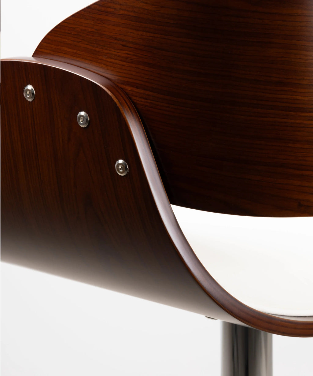 Tabouret réglable en bois et similicuir Debbie
