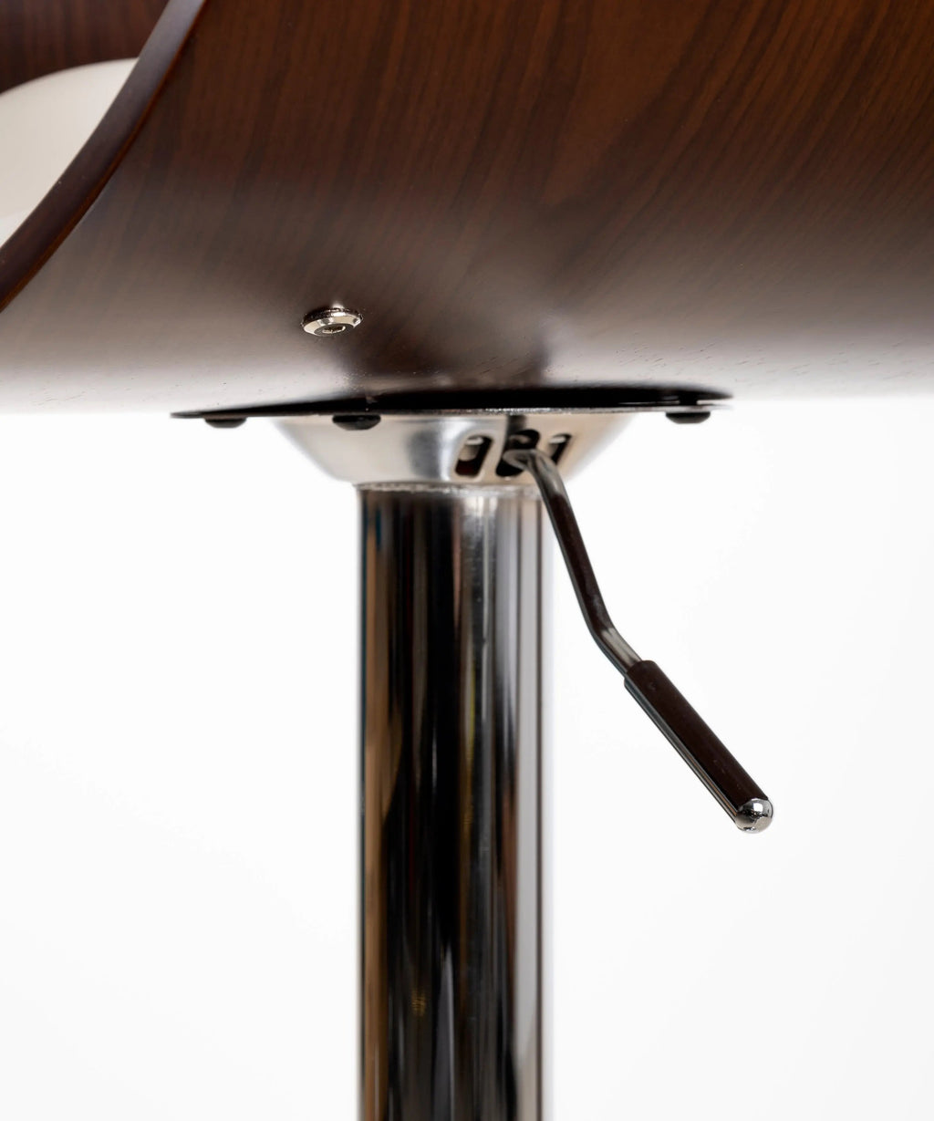 Tabouret réglable en bois et similicuir Debbie