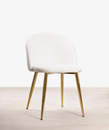 Chaise de salle à manger en métal et bouclé Freya Gold