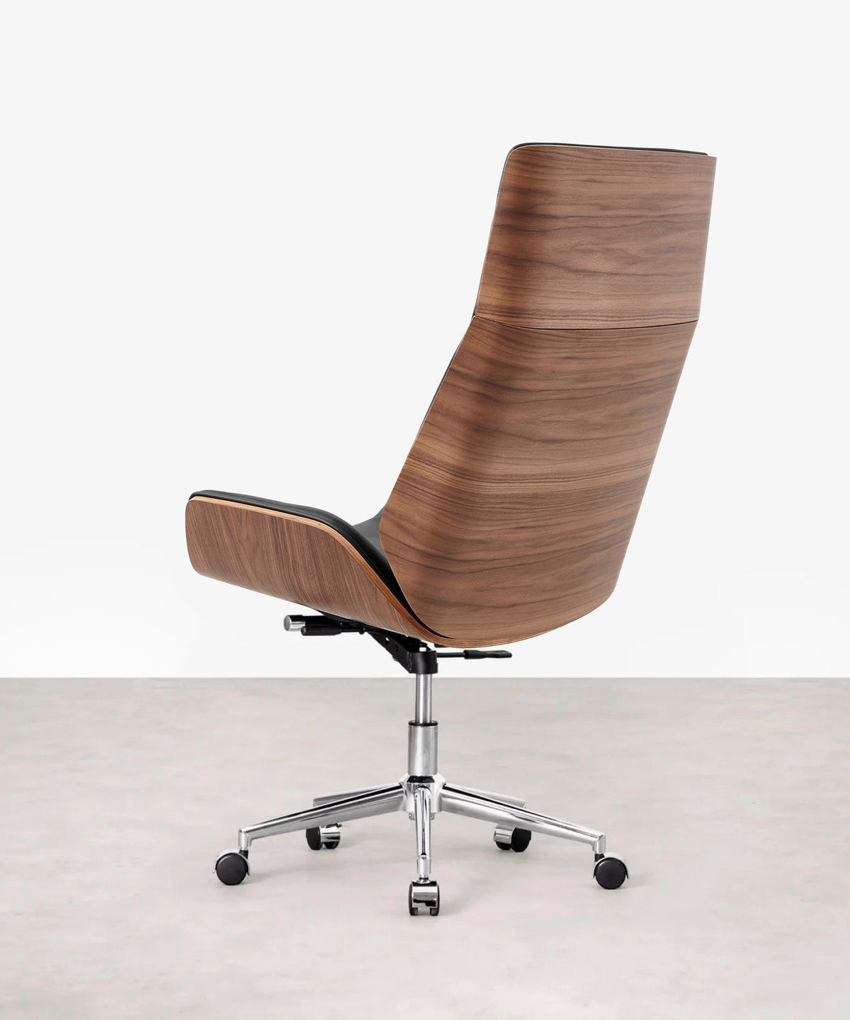 Chaise de bureau en cuir et bois Marvin