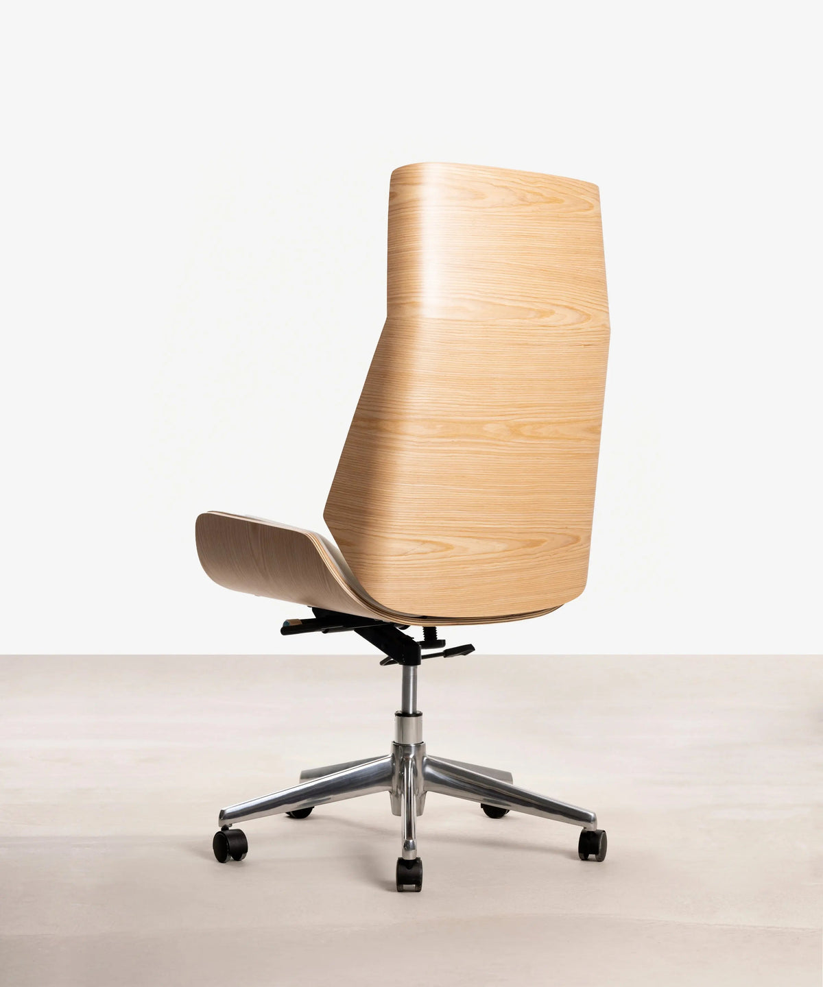 Chaise de Bureau en Similicuir et Bois High Back Lyssa