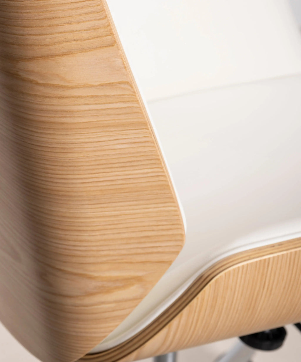 Chaise de Bureau en Similicuir et Bois High Back Lyssa