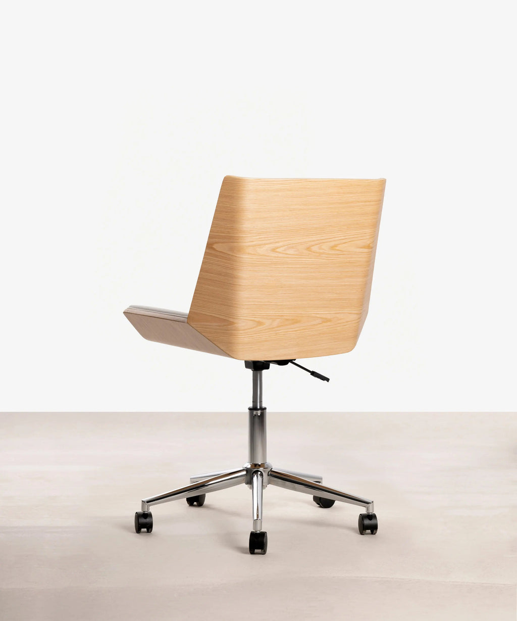 Chaise de Bureau en Similicuir et Bois Lyssa