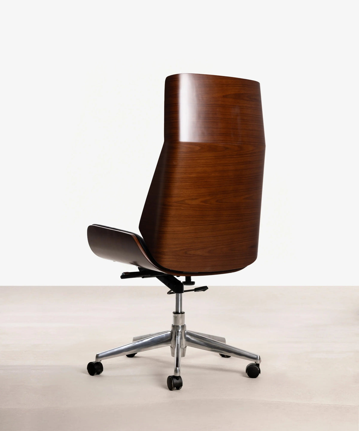 Chaise de Bureau en Similicuir et Bois High Back Lyssa