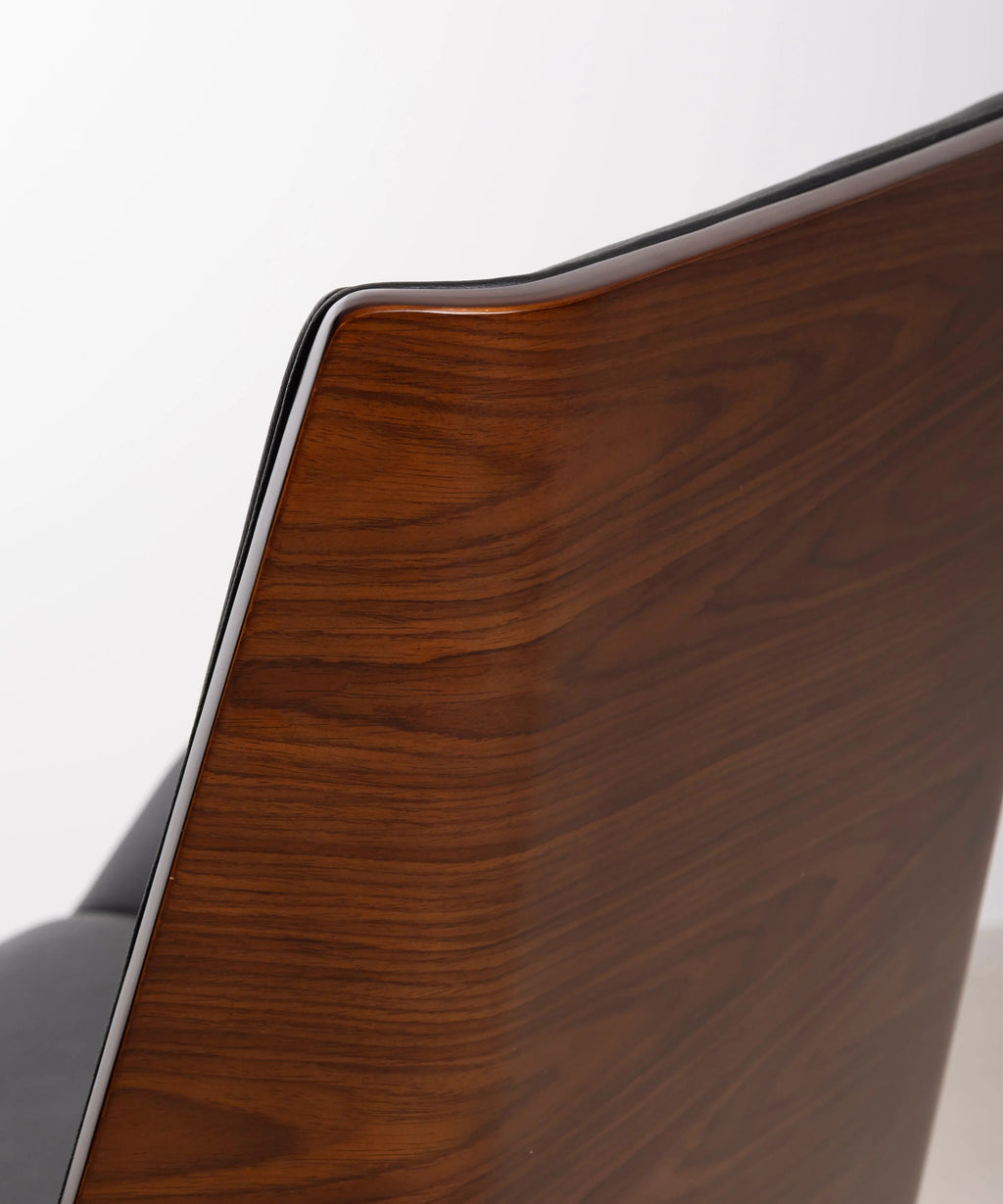 Chaise de Bureau en Similicuir et Bois Lyssa