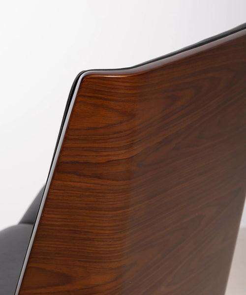 Chaise de Bureau en Similicuir et Bois Lyssa