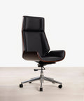 Chaise de Bureau en Similicuir et Bois High Back Lyssa