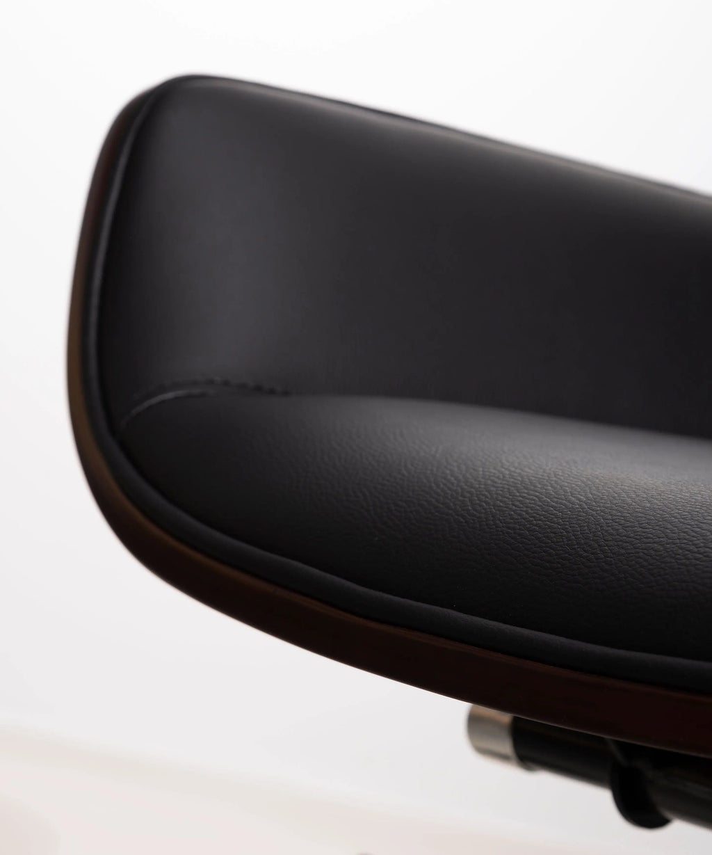 Chaise de Bureau en Similicuir et Bois High Back Lyssa