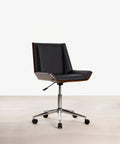 Chaise de Bureau en Similicuir et Bois Lyssa