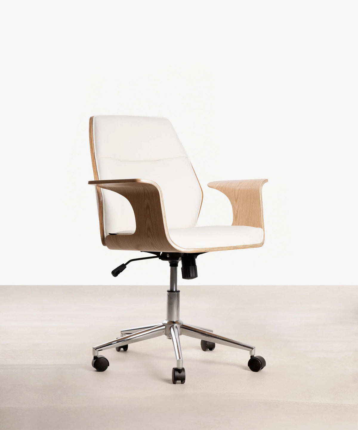 Chaise de bureau en similicuir et bois Malibuu