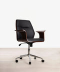 Chaise de bureau en similicuir et bois Malibuu