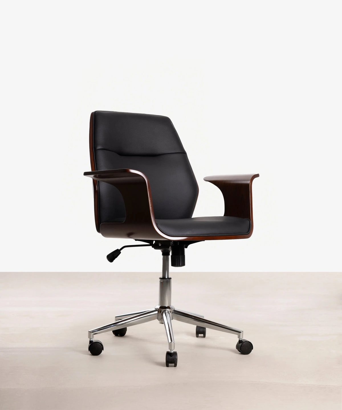 Chaise de bureau en similicuir et bois Malibuu
