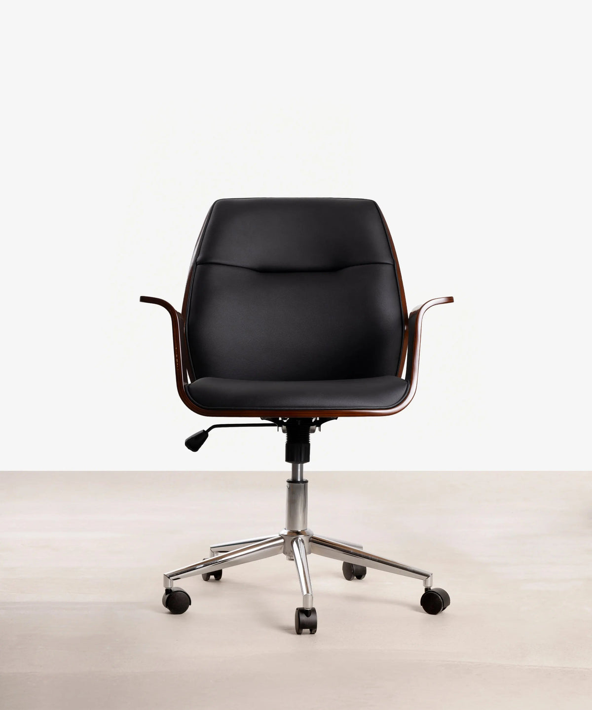 Chaise de bureau en similicuir et bois Malibuu