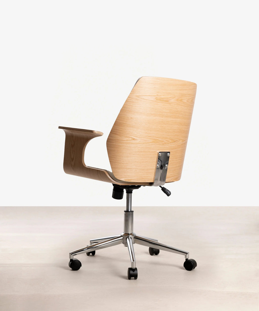 Chaise de bureau en similicuir et bois Malibuu