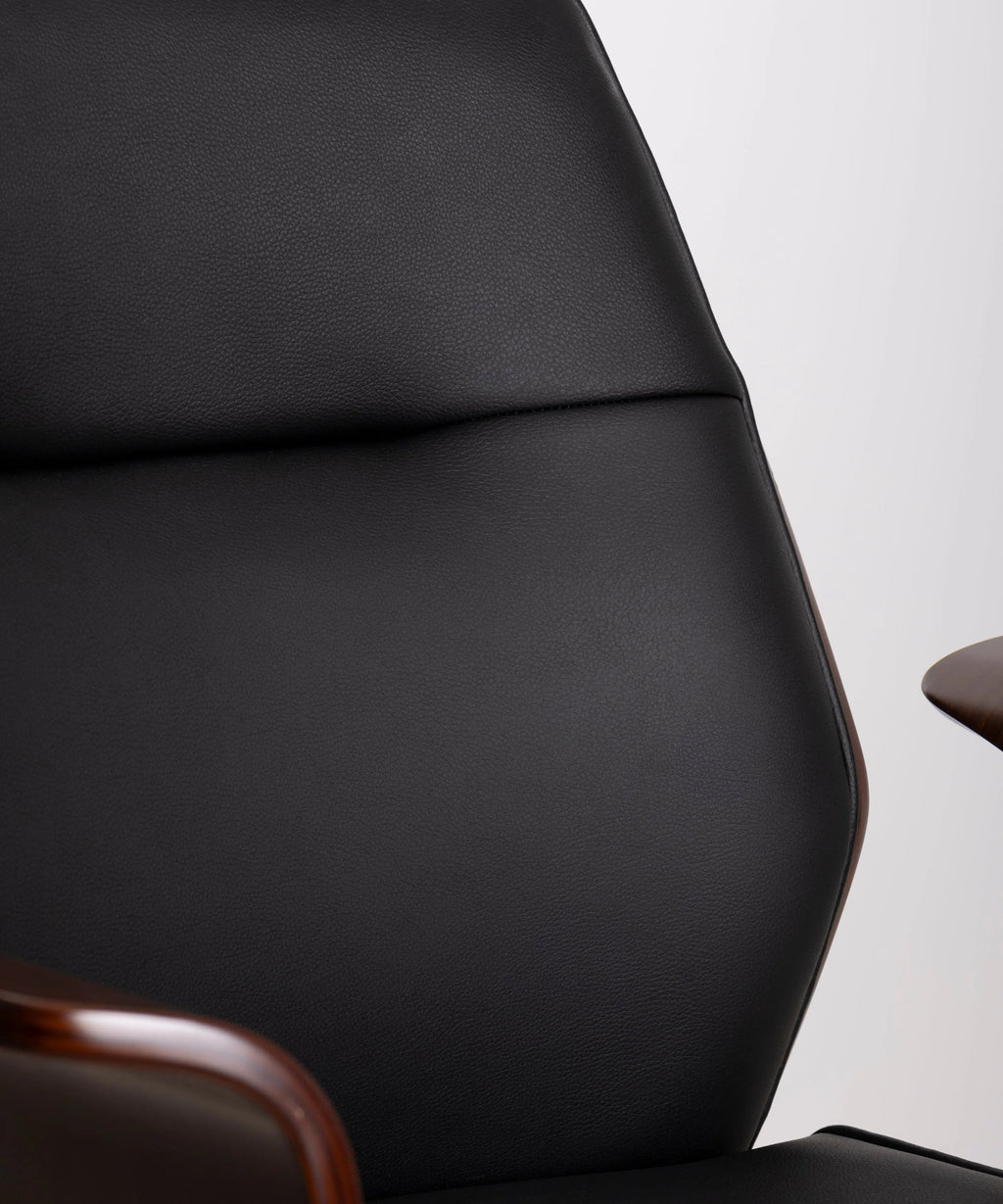 Chaise de bureau en similicuir et bois Malibuu