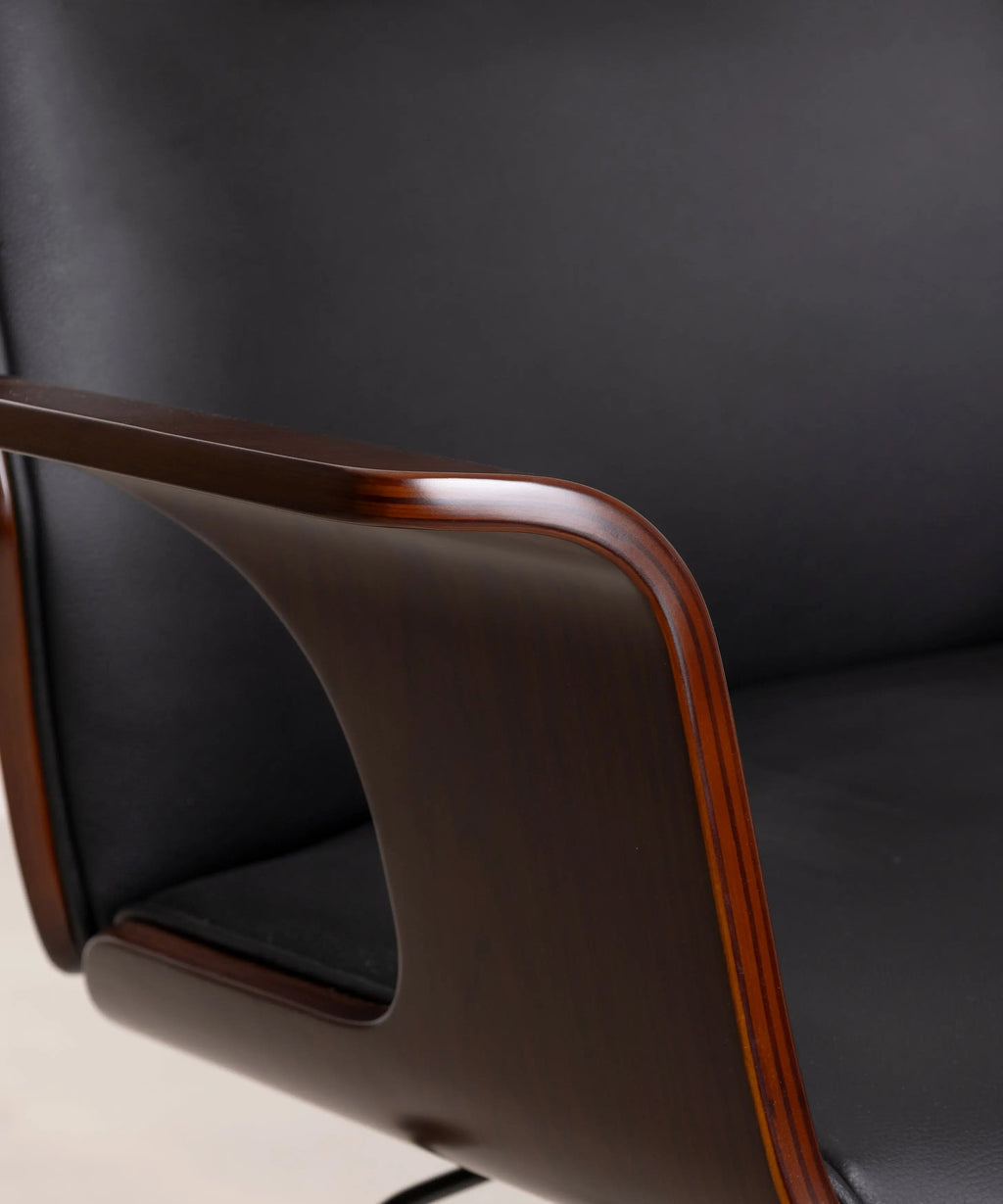 Chaise de bureau en similicuir et bois Malibuu