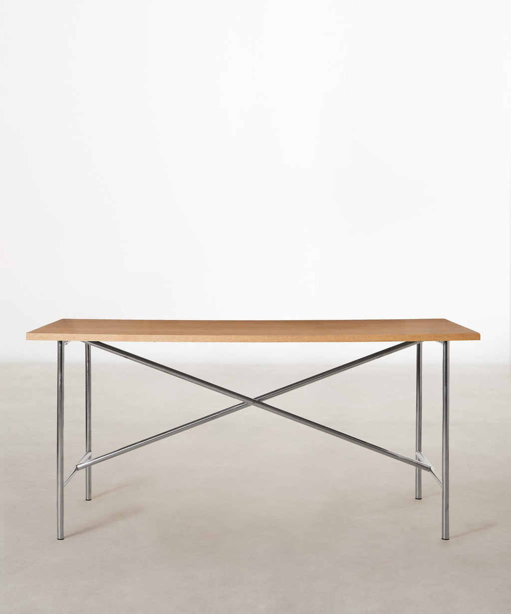Table à manger rectangulaire en bois et métal Minel (160x80cm)