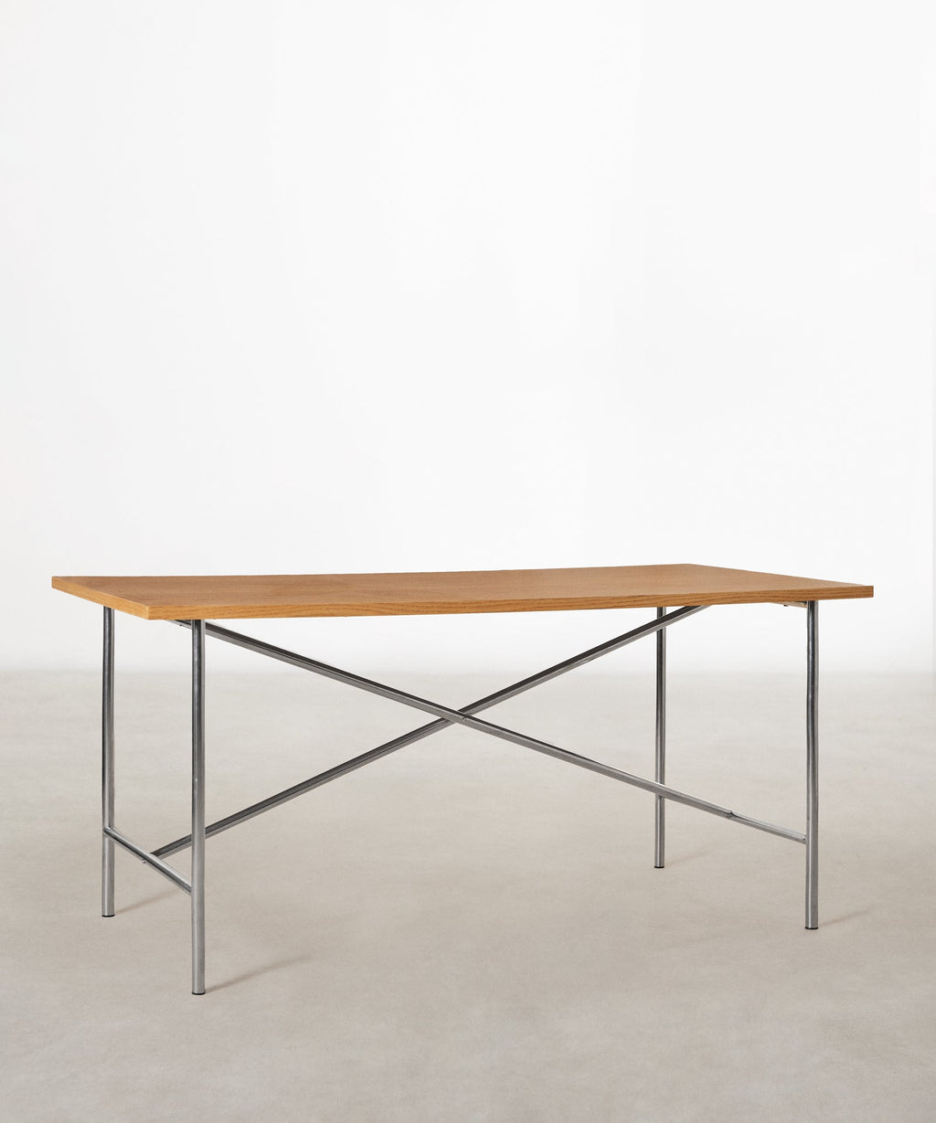 Table à manger rectangulaire en bois et métal Minel (160x80cm)