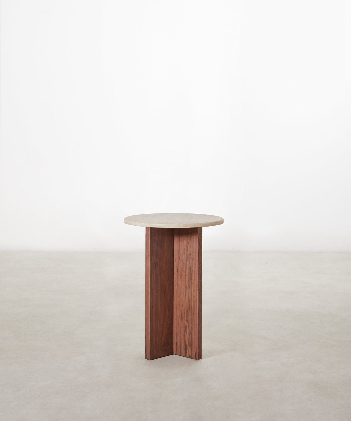 Table basse en bois et travertin Tapia (55x40)