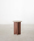 Table basse en bois et travertin Tapia (55x40)