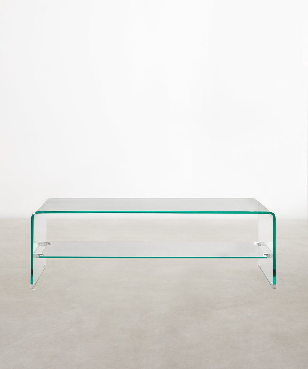 Table basse en verre trempé Olivier (110x55 cm)