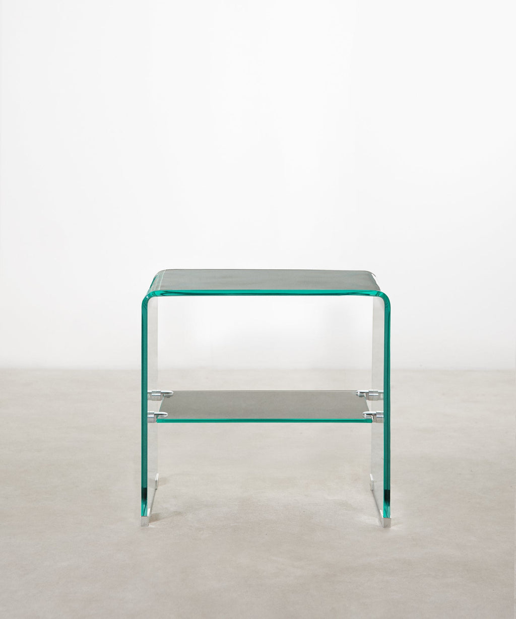 Table d'appoint en verre trempé (47x45 cm) Siena (47x35 cm)