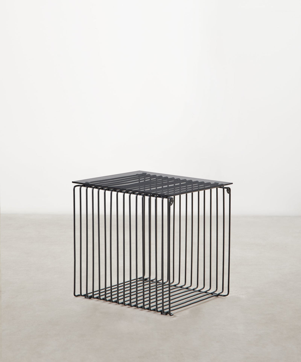 Table d'appoint en métal et verre Lyn