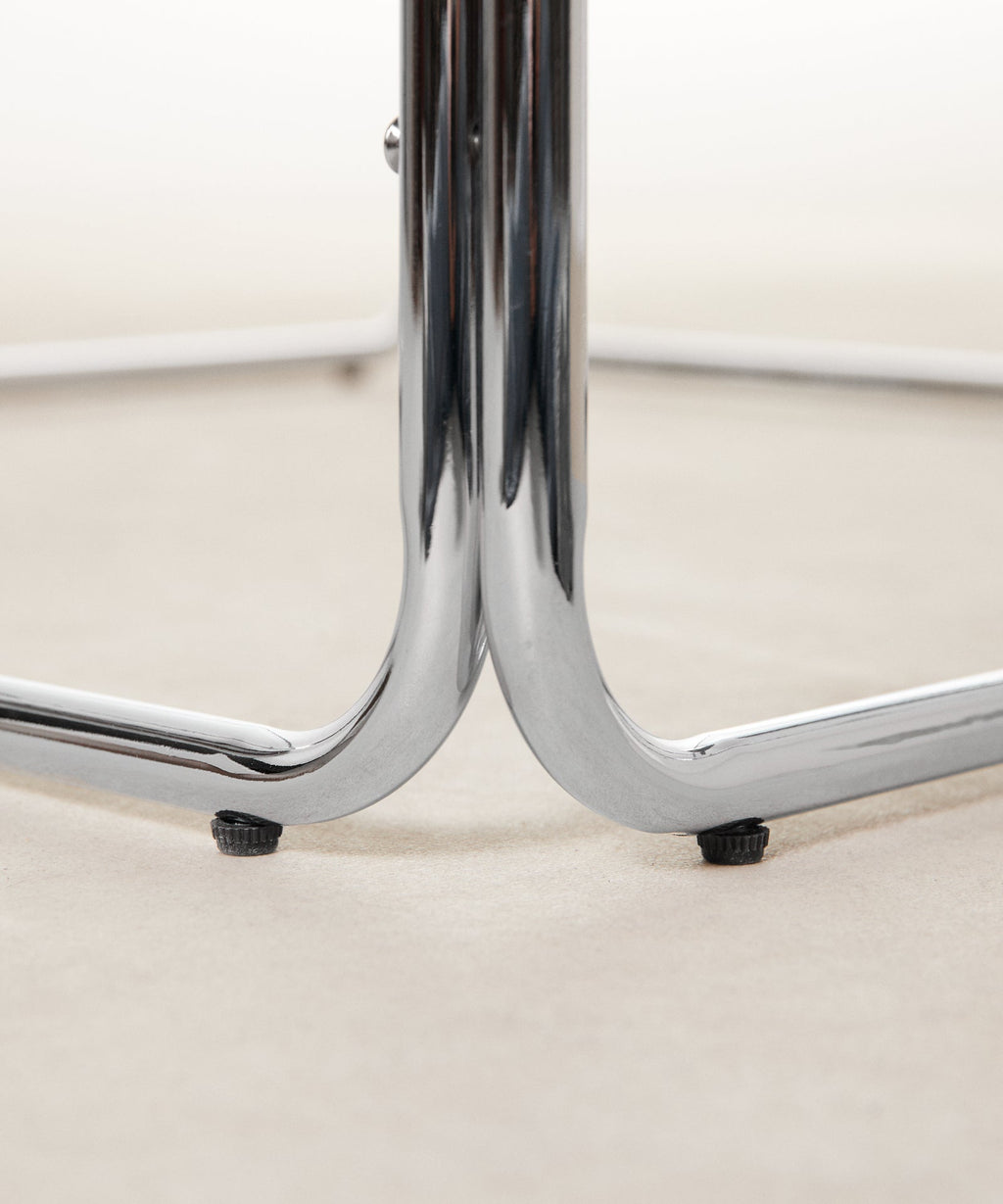 Table basse carrée en métal et verre trempé Cos (80 x 80 cm)