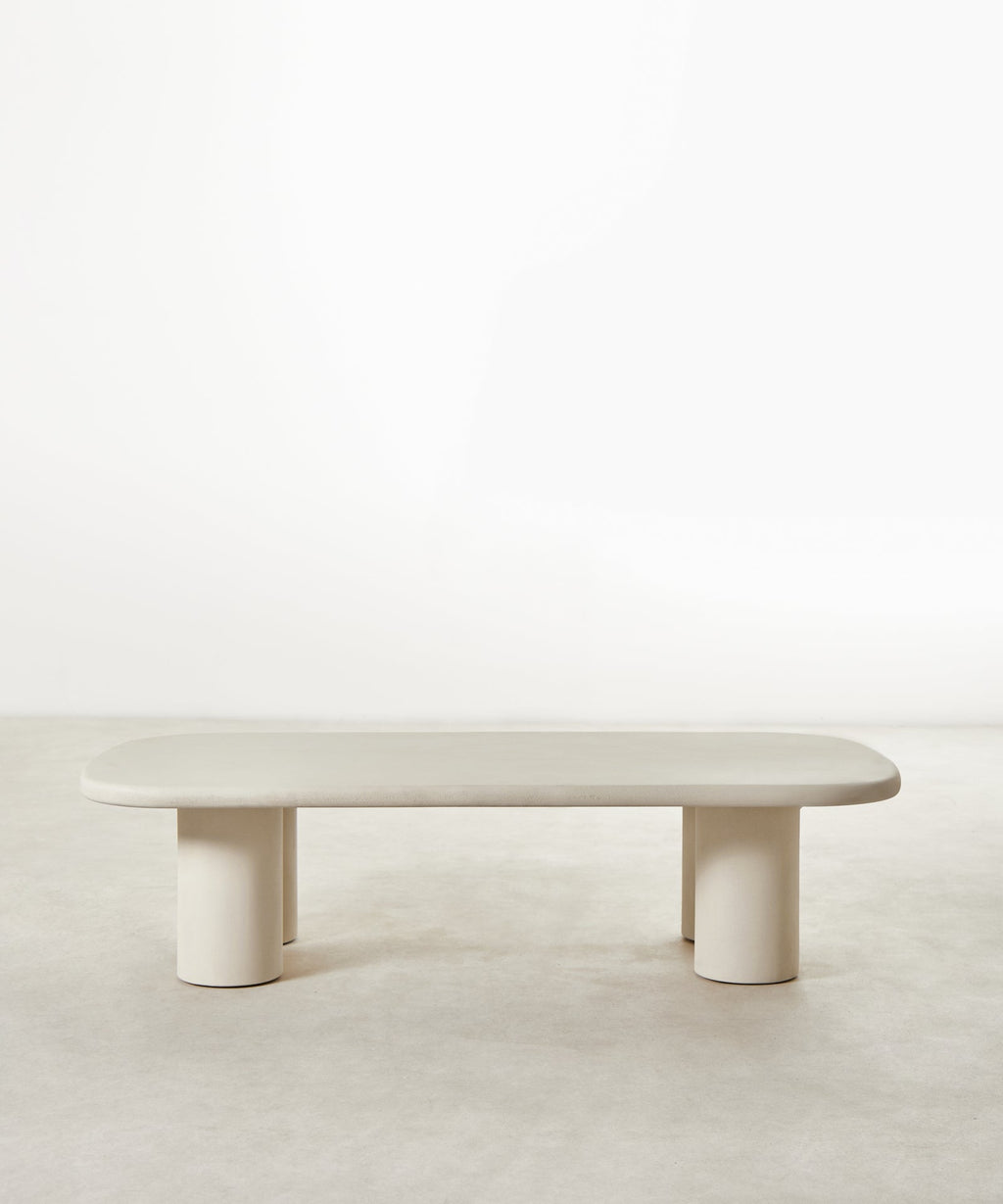 Table basse allongée en microciment Sira (120 cm)