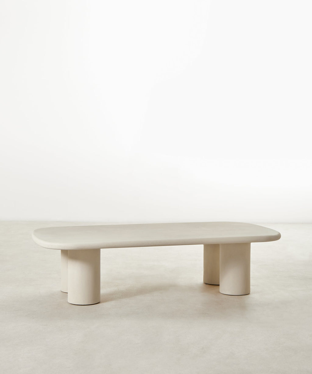 Table basse allongée en microciment Sira (120 cm)
