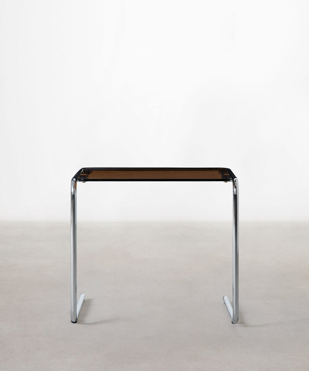 Table d'appoint en métal et verre trempé Bonet