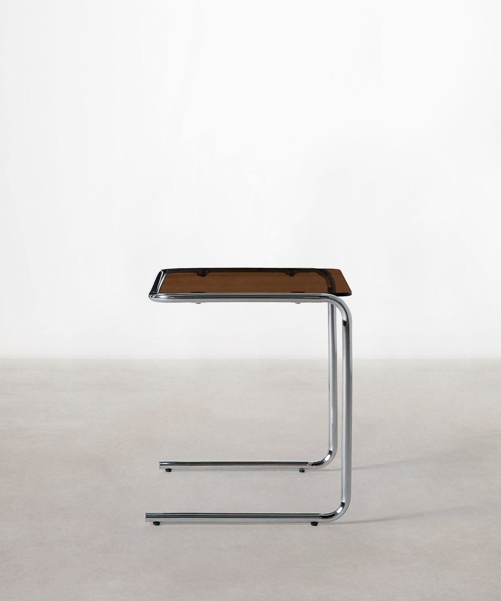 Table d'appoint en métal et verre trempé Bonet