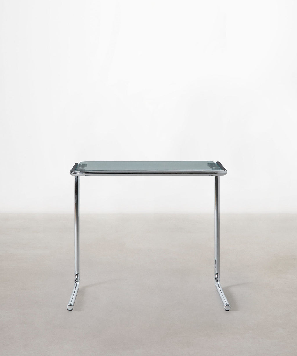 Table d'appoint en métal et verre trempé Bonet