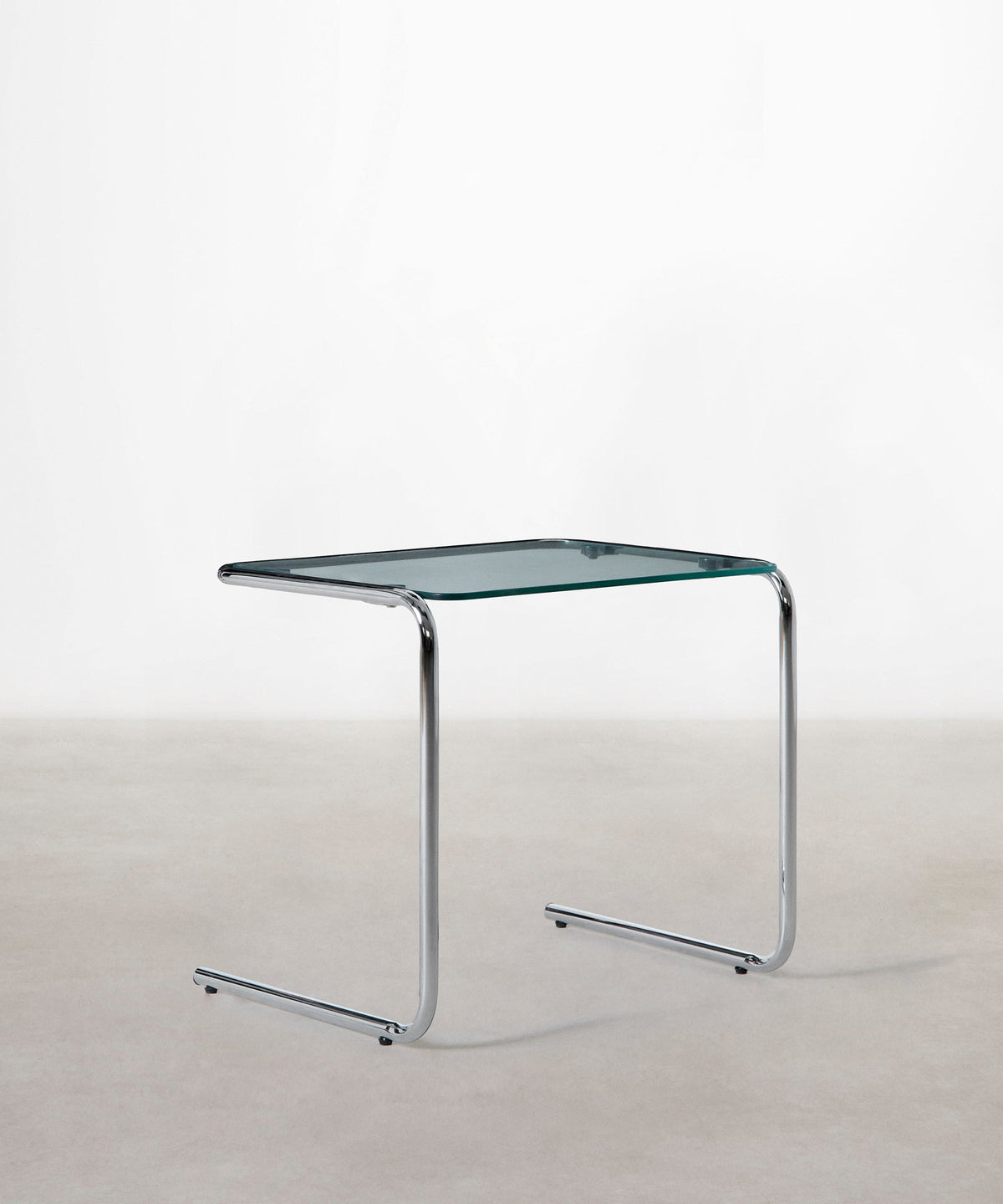 Table d'appoint en métal et verre trempé Bonet