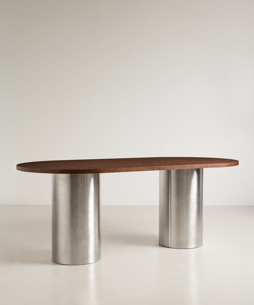 Table de Salle à Manger Ovale avec Pieds en Acier Laminé Inti (200 x 76 cm)