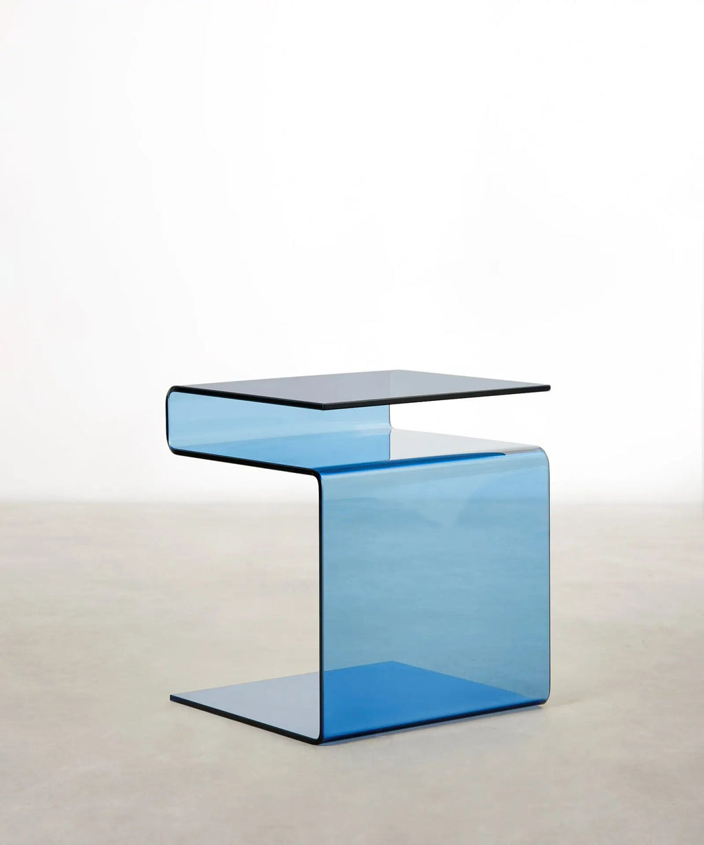 Table d’appoint en verre trempé Saura