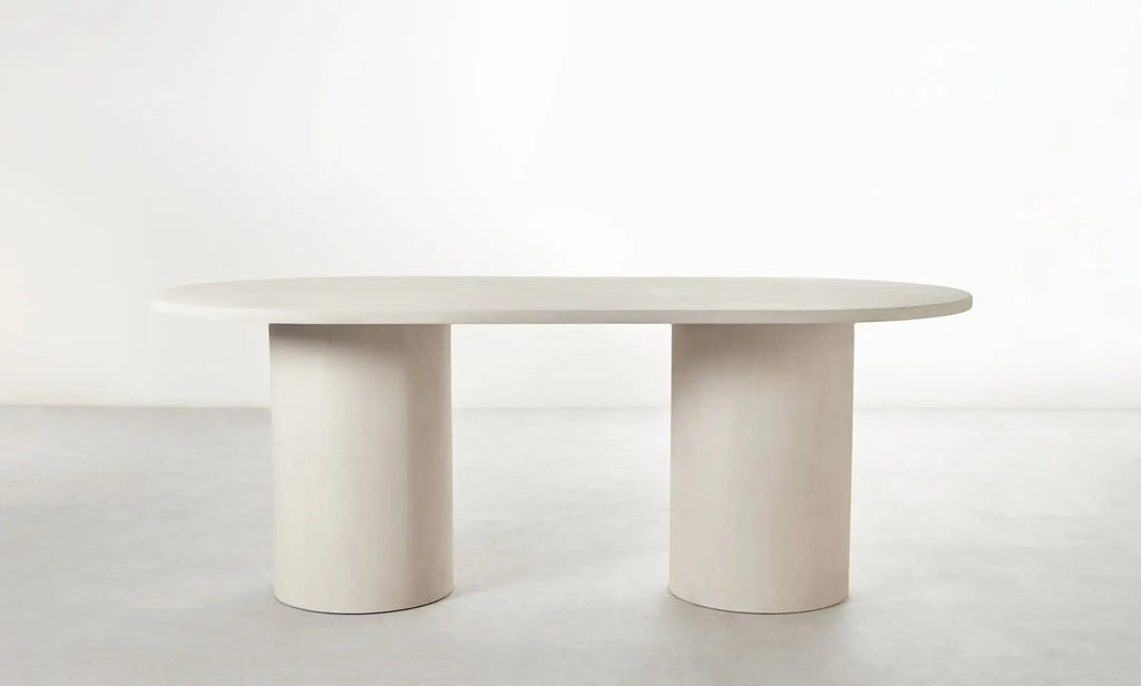 Table à manger ovale en microciment Juno (200 cm)