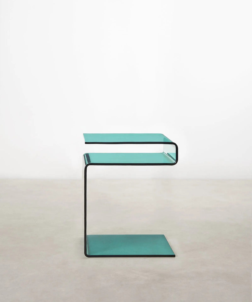 Table d’appoint en verre trempé Saura