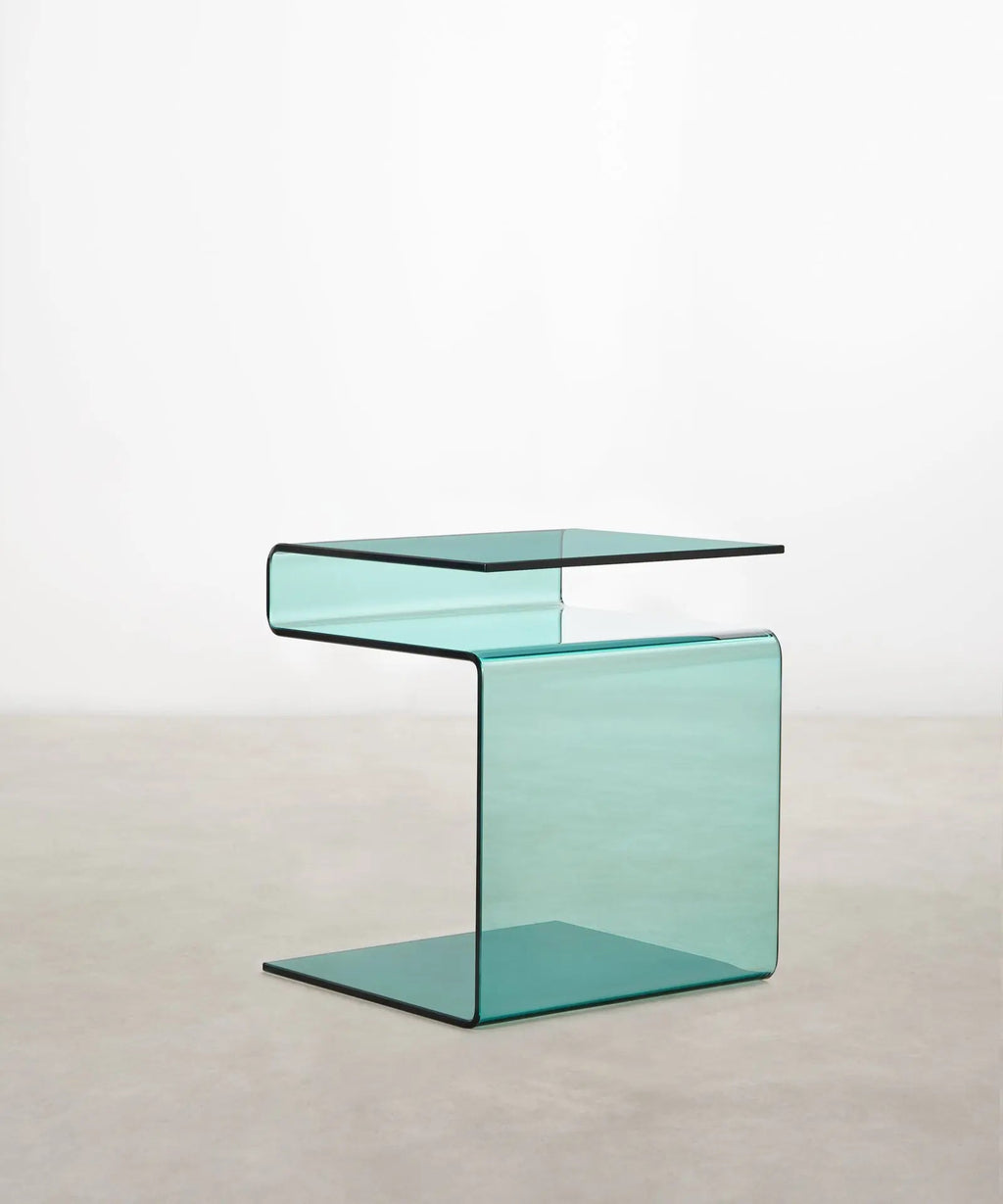 Table d’appoint en verre trempé Saura