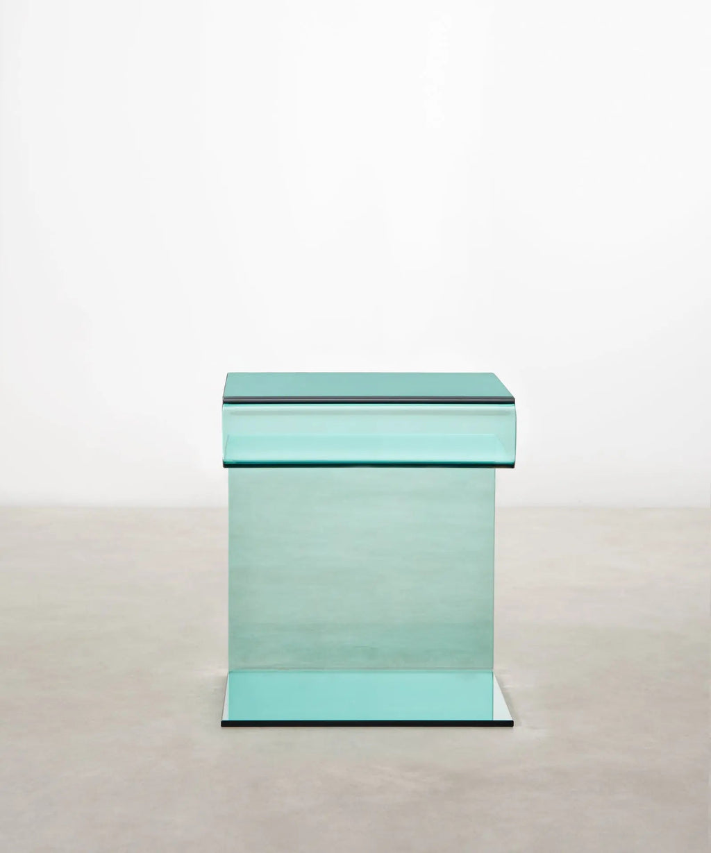 Table d’appoint en verre trempé Saura