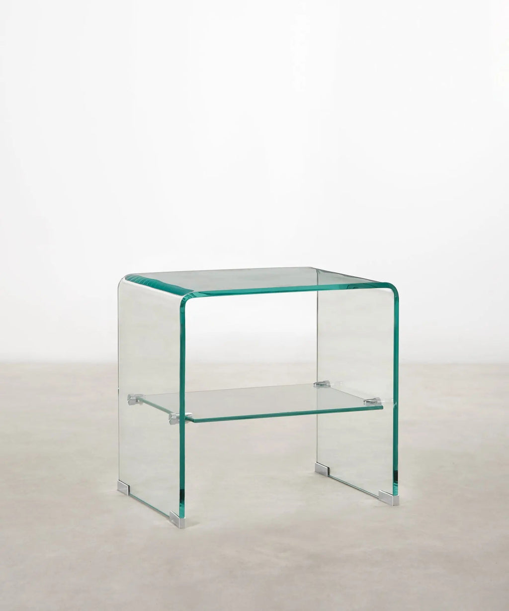 Table d'appoint en verre trempé (47x45 cm) Siena (47x35 cm)