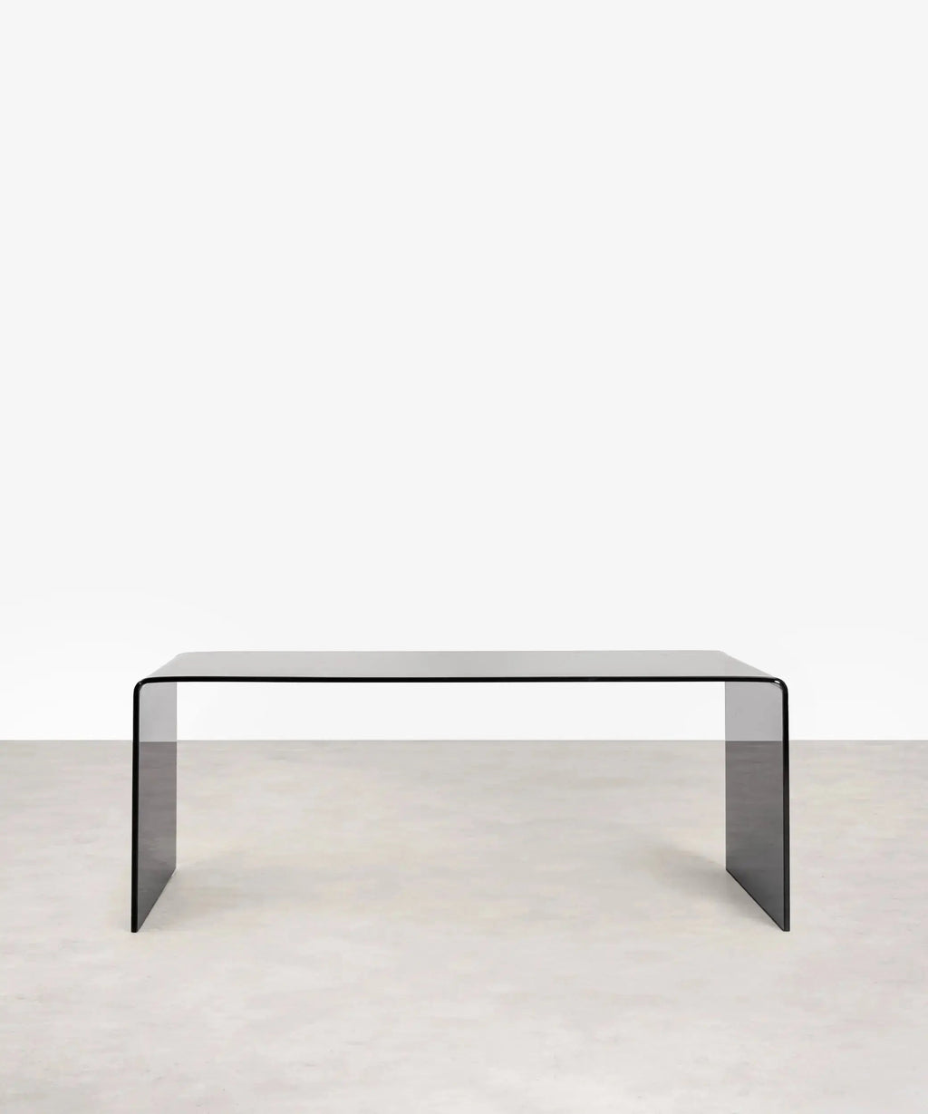 Table basse rectangulaire Cheval en verre trempé (100 cm)