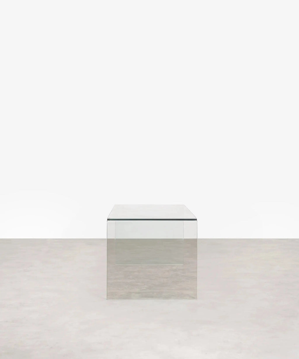 Table basse rectangulaire Cheval en verre trempé (100 cm)