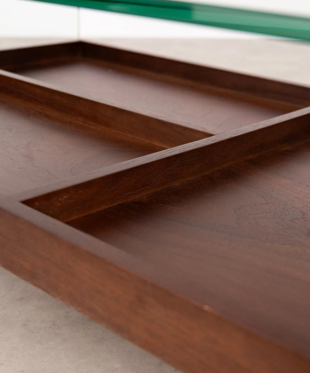 Table basse en verre trempé et bois Corina (110x55 cm)